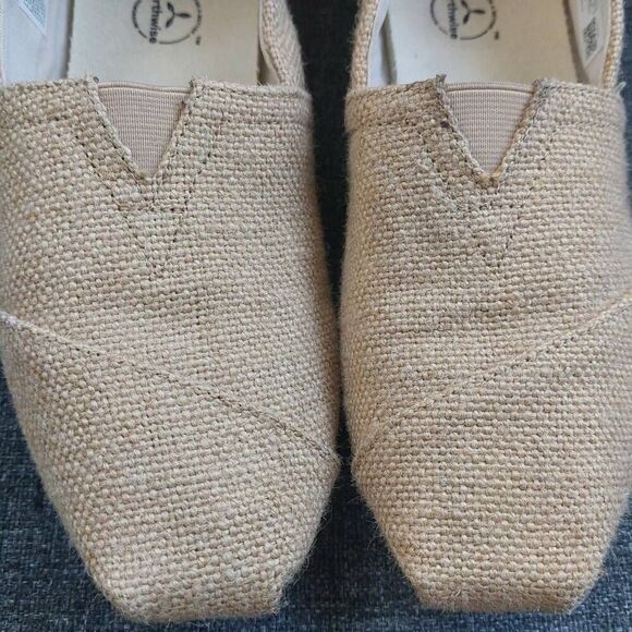 TOMS Alpargata Shoes Woven Tan size 10 - Picture 7 of 8